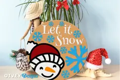 Merry Christmas Round Sign Door Hanger Lasercut Product Image 1
