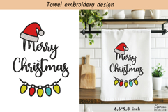 Merry Christmas|Santa Hat|Christmas Embroidery Towel Design Product Image 1