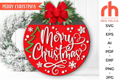 merry christmas svg, christmas hanger svg, xmas door sign svg, laser cut file, layered xmas sign svg, winter welcome sign svg, lettering sign svg, round hanging sign, glowforge cut file, cricut cut file, backyard sign svg, patio sign svg, winter sign svg