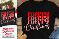 Merry Christmas Svg, Merry Merry Merry Christmas Svg Product Image 1
