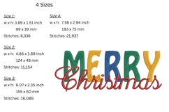 Merry Christmas Embroidery Design Product Image 2