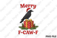 Merry Christmas F-Caw-F Crow PNG Product Image 1