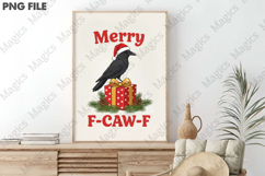 Merry Christmas F-Caw-F Crow PNG Product Image 3