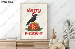 Merry Christmas F-Caw-F Crow PNG Product Image 3