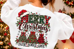 Merry Christmas Faith Family Love Rustic Plaid Christmas Des Product Image 2