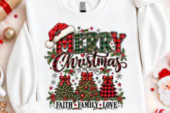 Merry Christmas Faith Family Love Rustic Plaid Christmas Des Product Image 4