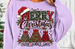 Merry Christmas Faith Family Love Rustic Plaid Christmas Des Product Image 5