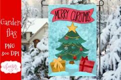 Merry Christmas garden flag sublimation PNG Product Image 1