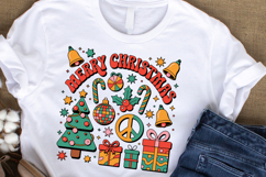 Merry Christmas, Retro Christmas, Groovy Hippie Christmas Product Image 1