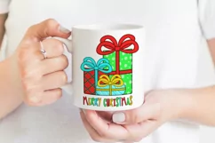 Merry Christmas Print | Christmas Gifts Boxes Illustration Product Image 2