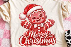 Merry Christmas Gingerbread Man PNG | Vintage Christmas Subl Product Image 1