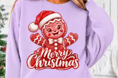 Merry Christmas Gingerbread Man PNG | Vintage Christmas Subl Product Image 5