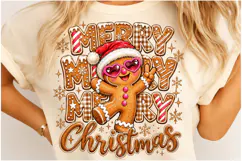Merry Christmas Gingerbread Man PNG Cute Santa Hat Png Product Image 4