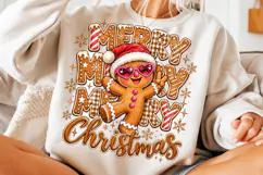 Merry Christmas Gingerbread Man PNG Cute Santa Hat Png Product Image 5
