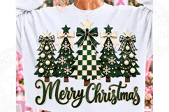 Merry Christmas Green Buffalo Plaid Christmas Trees PNG Product Image 1