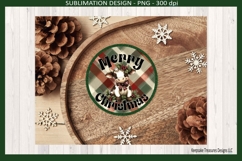 Merry Christmas Highland Cow Sublimation Ornament Template Product Image 3