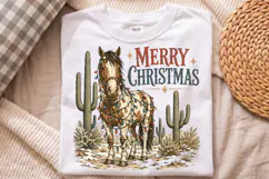 Merry Christmas Horse PNG, Retro Desert Winter Shirt Design Product Image 3
