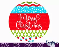 Christmas Round Sign Svg Door Hanger, Merry Christmas Product Image 2