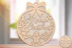 Merry Christmas Laser Cut Design SVG Product Image 1