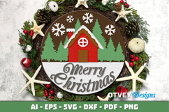 Merry Christmas Round Sign Door Hanger Lasercut BUNDLES Product Image 6