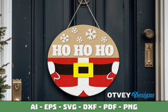 Merry Christmas Round Sign Door Hanger Lasercut Product Image 3