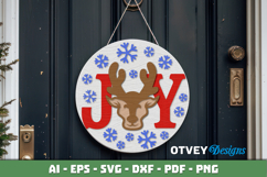 Merry Christmas Round Sign Door Hanger Lasercut BUNDLES Product Image 2