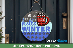 Merry Christmas Round Sign Door Hanger Lasercut BUNDLES Product Image 3