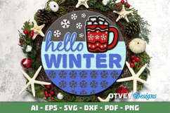 Merry Christmas Round Sign Door Hanger Lasercut Product Image 3