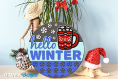 Merry Christmas Round Sign Door Hanger Lasercut Product Image 2