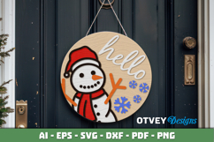 Merry Christmas Round Sign Door Hanger Lasercut Product Image 2
