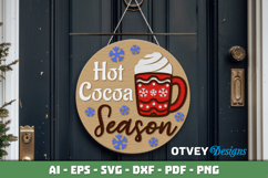 Merry Christmas Round Sign Door Hanger Lasercut Product Image 1