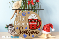 Merry Christmas Round Sign Door Hanger Lasercut Product Image 3