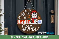 Merry Christmas Round Sign Door Hanger Lasercut Product Image 2