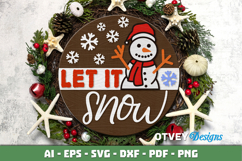 Merry Christmas Round Sign Door Hanger Lasercut Product Image 3