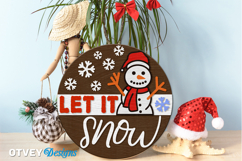 Merry Christmas Round Sign Door Hanger Lasercut Product Image 1