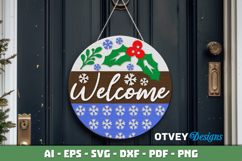 Merry Christmas Round Sign Door Hanger Lasercut BUNDLES Product Image 2
