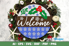 Merry Christmas Round Sign Door Hanger Lasercut Product Image 3