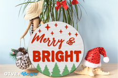 Merry Christmas Round Sign Door Hanger Lasercut Product Image 3
