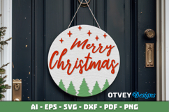 Merry Christmas Round Sign Door Hanger Lasercut BUNDLES Product Image 5
