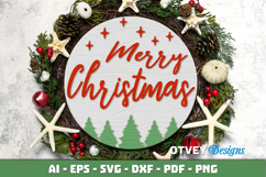Merry Christmas Round Sign Door Hanger Lasercut Product Image 2