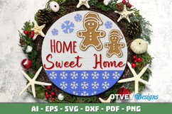 Merry Christmas Round Sign Door Hanger Lasercut Product Image 3