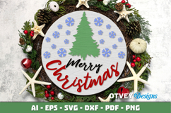 Merry Christmas Round Sign Door Hanger Lasercut Product Image 2