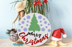 Merry Christmas Round Sign Door Hanger Lasercut BUNDLES Product Image 3