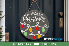 Merry Christmas Round Sign Door Hanger Lasercut Product Image 3