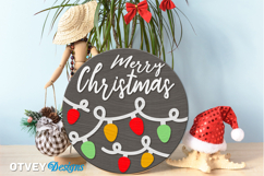 Merry Christmas Round Sign Door Hanger Lasercut Product Image 1