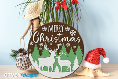 Merry Christmas Round Sign Door Hanger Lasercut BUNDLES Product Image 7