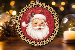 Merry Christmas Leopard Buffalo Plaid Ornament Product Image 2