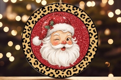Merry Christmas Leopard Buffalo Plaid Ornament Product Image 3