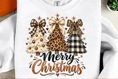 Merry Christmas Leopard & Buffalo Plaid Trees PNG Product Image 2