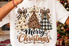 Merry Christmas Leopard & Buffalo Plaid Trees PNG Product Image 3